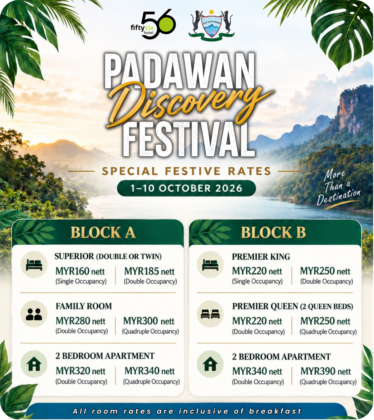 56 Hotel Padawan Discovery Festival festive rates
